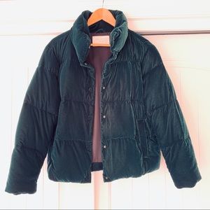 Zara Woman Puffer Velveteen Jacket, sz M